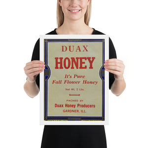 Framed Duax Honey Label Print