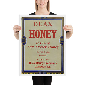 Framed Duax Honey Label Print