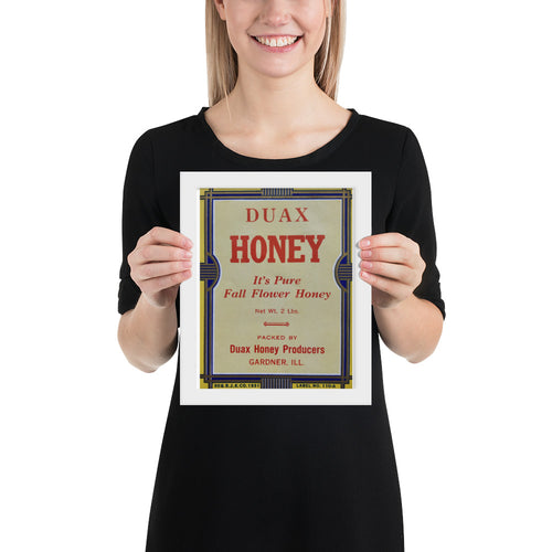 Framed Duax Honey Label Print